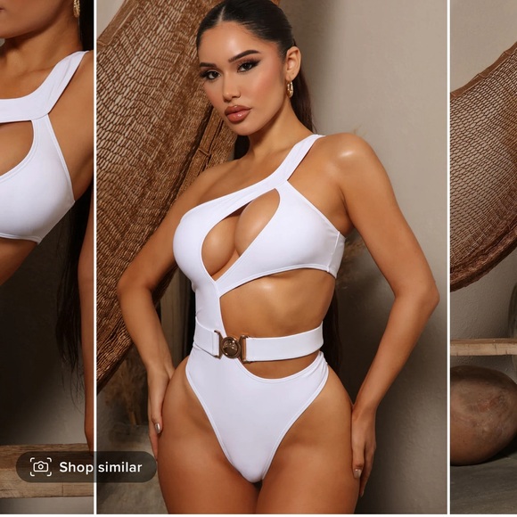 Cutout One Piece Swimsuit - White - Picture 6 of 6